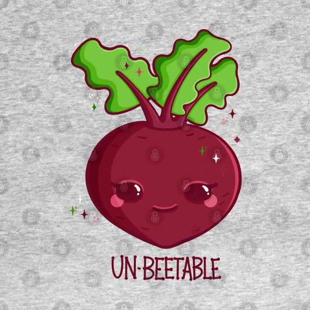 Cute “UN-BEETABLE” happy kawaii beet by CyndiCarlson